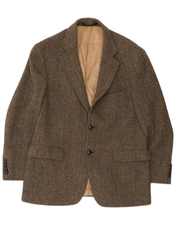 Marks & Spencer Mens Harris Tweed Blazer Jacket UK 40 Medium Green