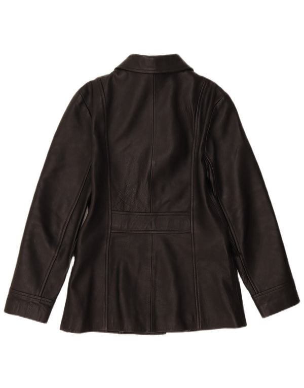 Bruno's Of London Womens Leather Jacket UK 12 Medium Black Classic