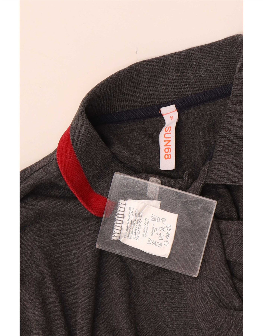 Sun68 Boys Long Sleeve Polo Shirt 13-14 Years Medium Grey Cotton