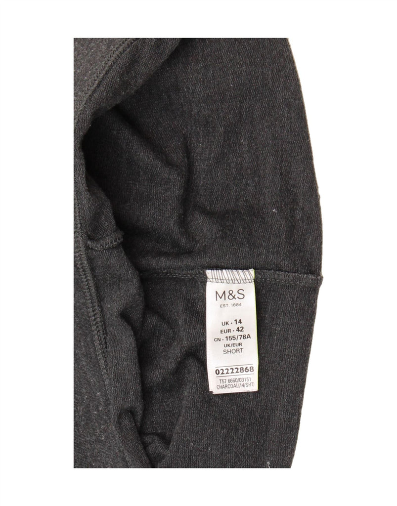 MARKS & SPENCER Womens Tracksuit Trousers UK 14 Large Grey Cotton Vintage Marks & Spencer and Second-Hand Marks & Spencer from Messina Hembry 
