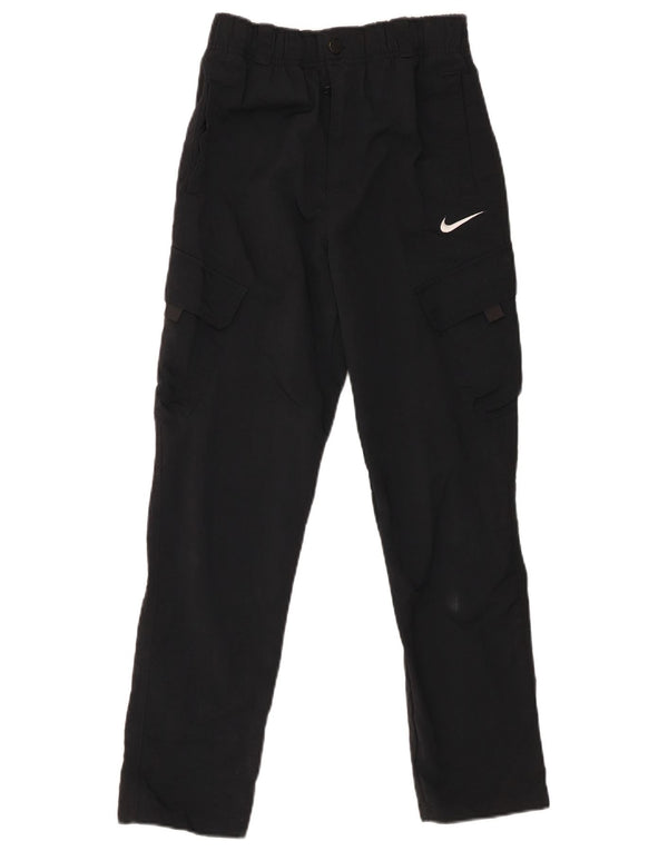 Nike Boys Slim Cargo Trousers 12-13 Years Large W28 L26 Black Nylon
