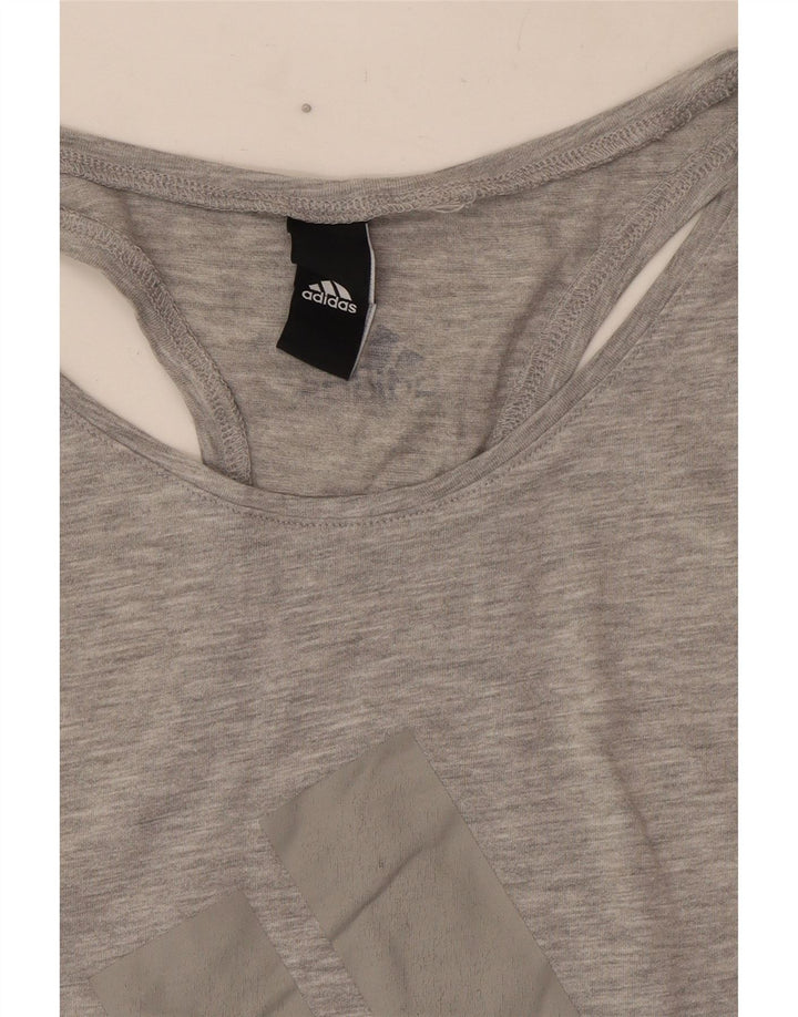Adidas Womens Graphic Vest Top UK 10 Small Grey