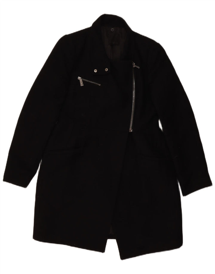 Pinko Womens Overcoat UK 12 Medium Black Wool