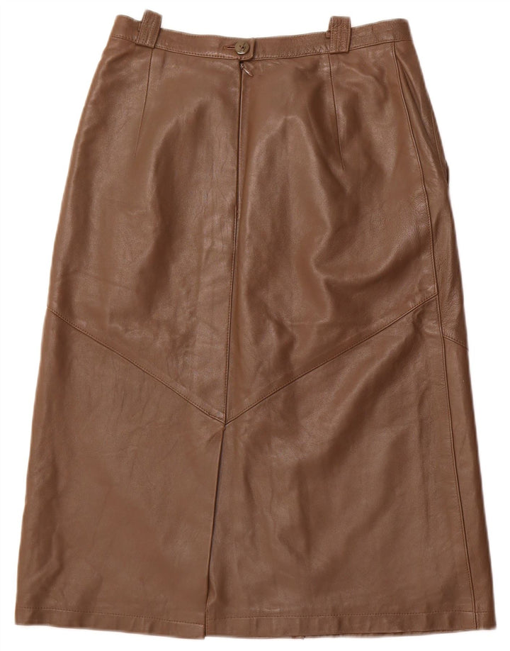 BARDEHLE Womens Leather Skirt EU 40 Medium W28  Brown