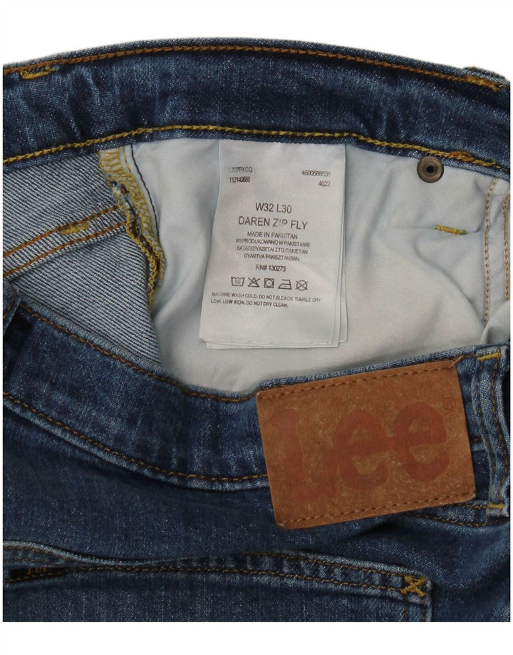 Lee Womens Daren Zip Fly Straight Jeans W32 L30 Blue Cotton