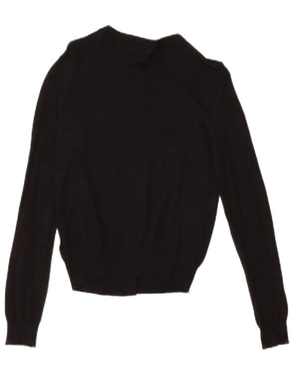 Marks & Spencer Womens Crop Cardigan Sweater UK 10 Small Black Viscose