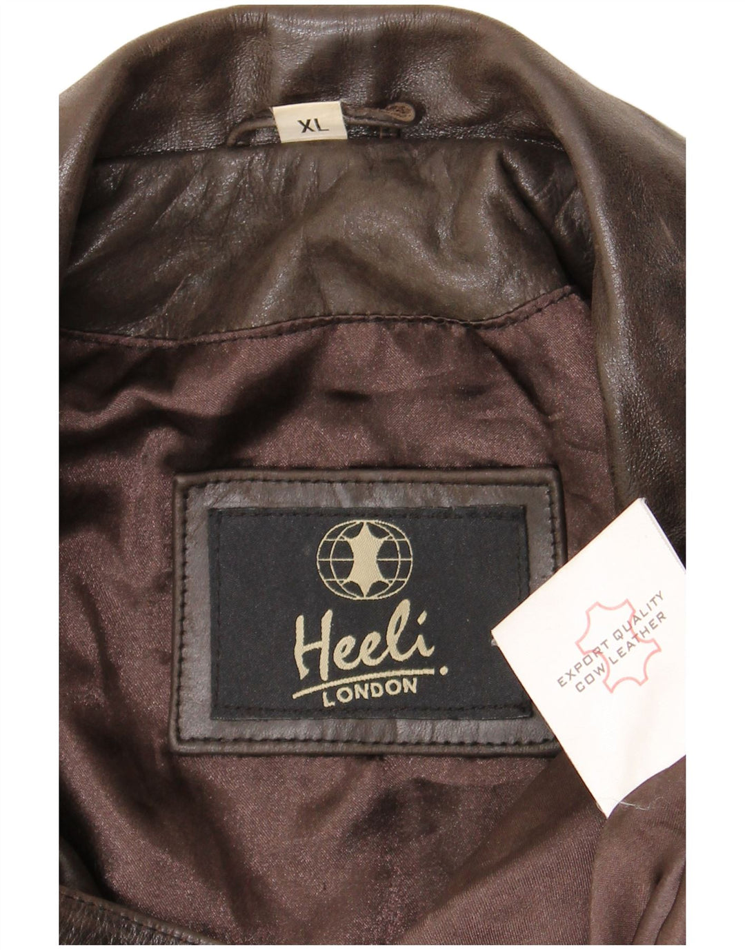 Heeli Mens Leather Jacket UK 42 XL Brown Leather