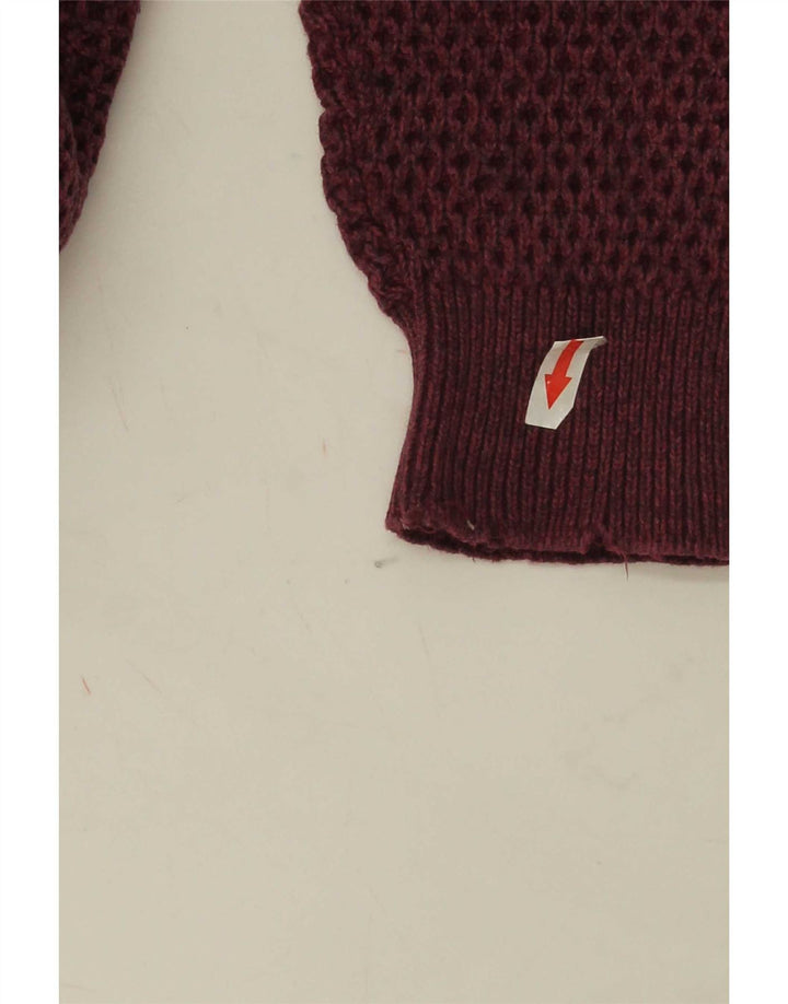 Marks & Spencer Mens Crew Neck Jumper Sweater Medium Burgundy Cotton