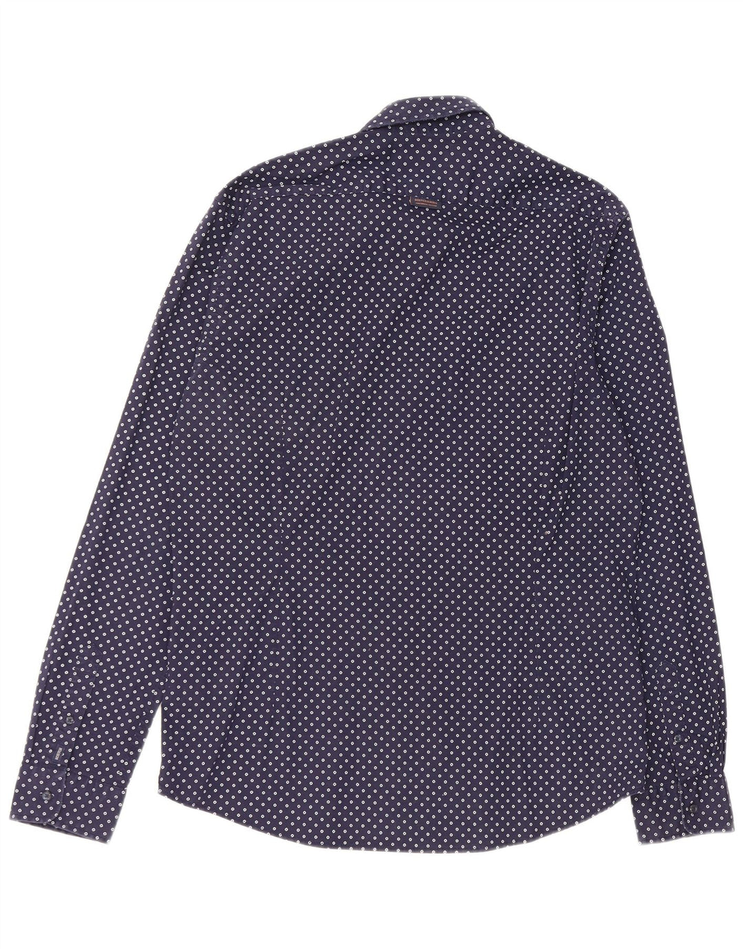 Scotch & Soda Mens Shirt XL Navy Blue Spotted Cotton