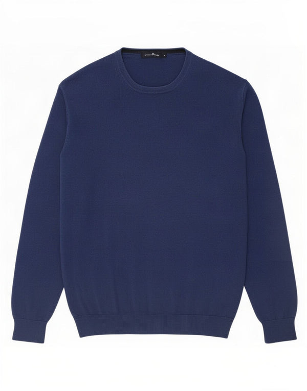 James Pringle Mens Crew Neck Jumper Sweater Medium Navy Blue Cotton