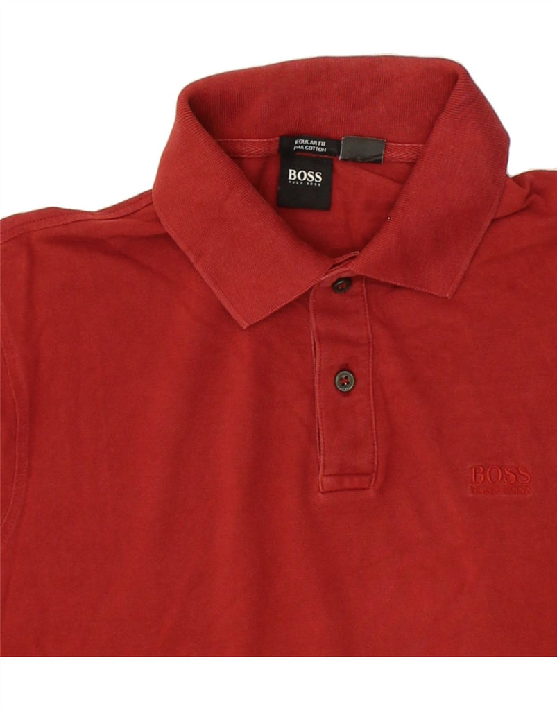 HUGO BOSS Mens Regular Fit Polo Shirt Medium Red Cotton | Vintage Hugo Boss | Thrift | Second-Hand Hugo Boss | Used Clothing | Messina Hembry 