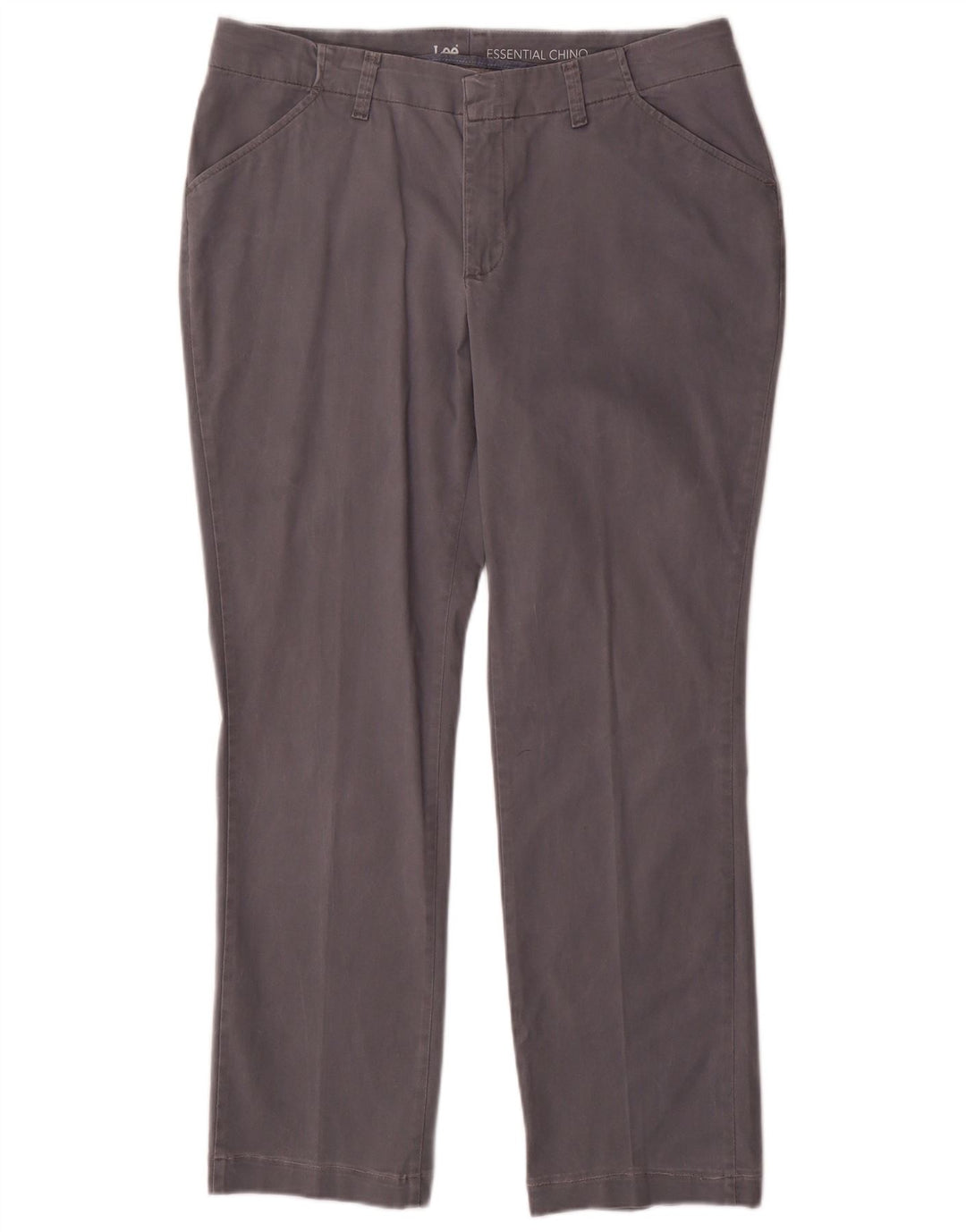 LEE Womens Straight Chino Trousers W34 L29 Grey