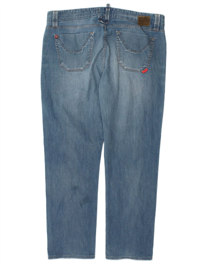Jeckerson Mens Straight Jeans W38 L30 Blue Cotton