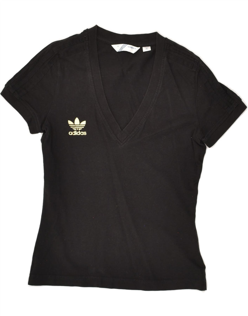 ADIDAS Womens T-Shirt Top IT 42 Small Black Vintage Adidas and Second-Hand Adidas from Messina Hembry 