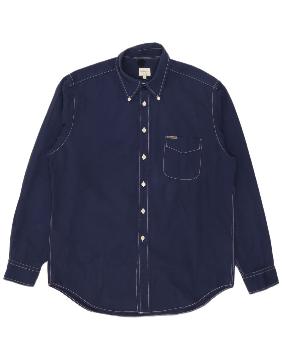 Calvin Klein Jeans Mens Shirt Medium Navy Blue