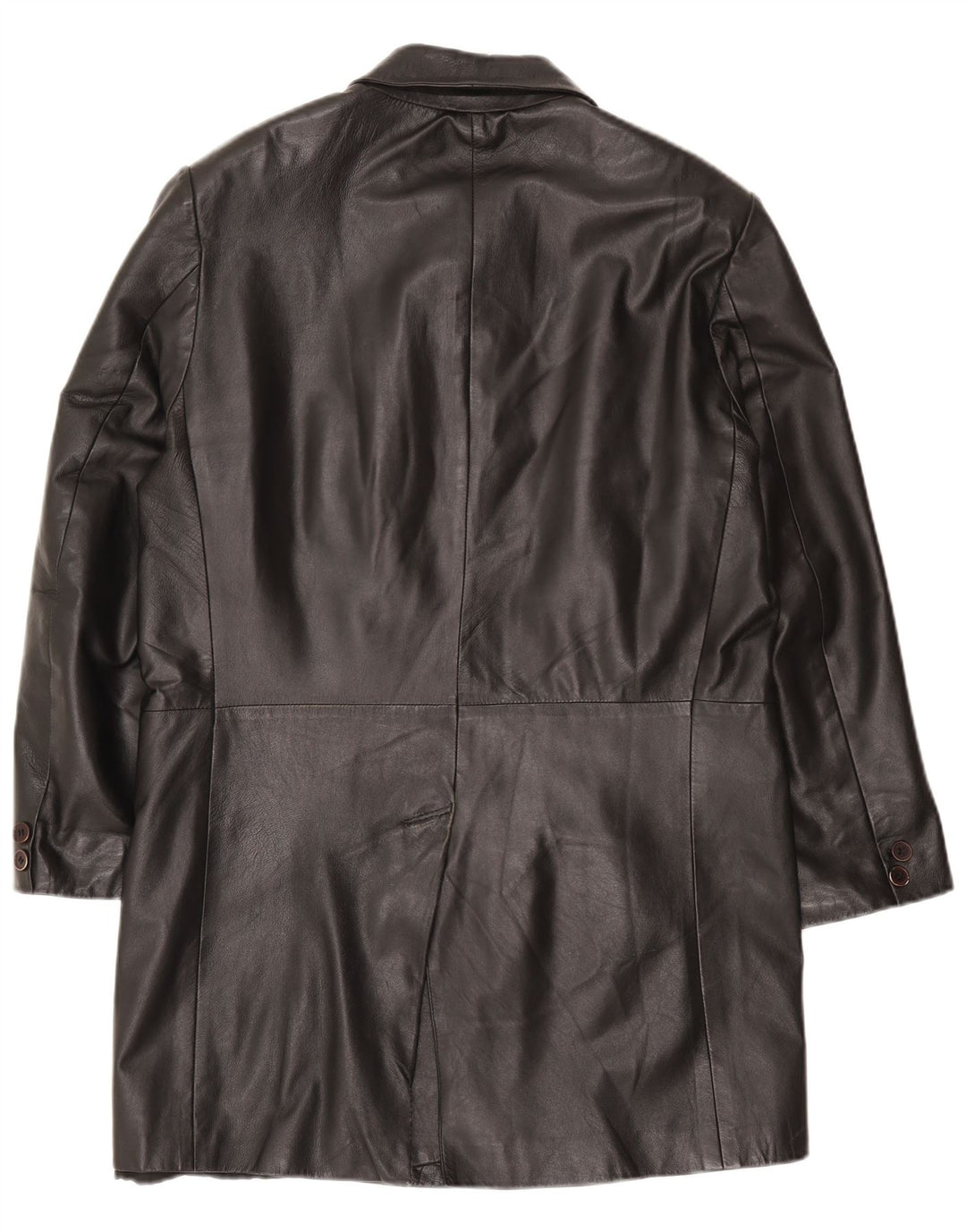 Conbipel Mens Free Heron Leather Coat IT 48 Medium Black Leather