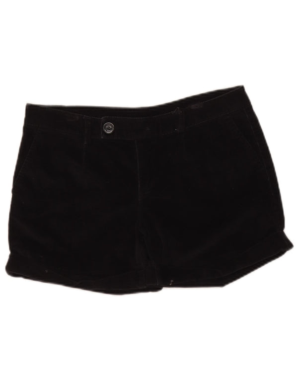 Benetton Womens Corduroy Shorts IT 40 Small W30  Black Cotton
