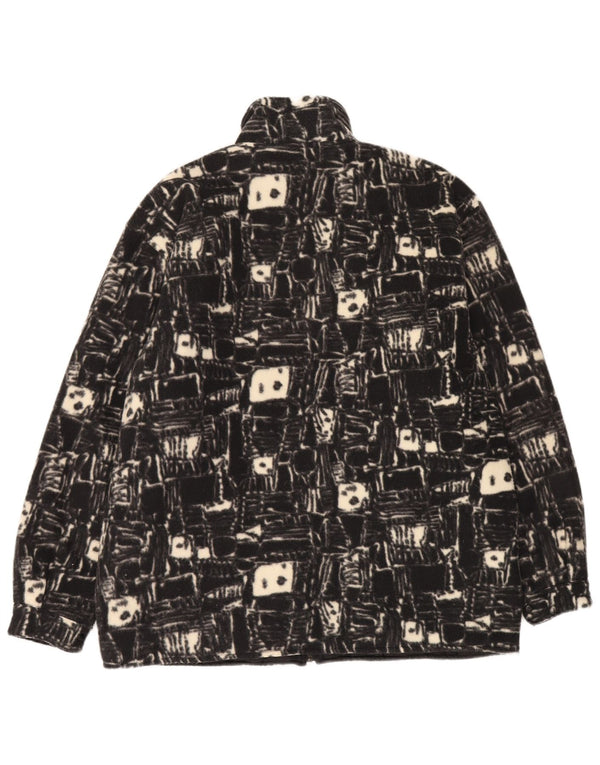 Invicta Mens Fleece Jacket UK 38 Medium Black Geometric Polyester