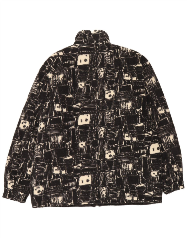 Invicta Mens Fleece Jacket UK 38 Medium Black Geometric Polyester