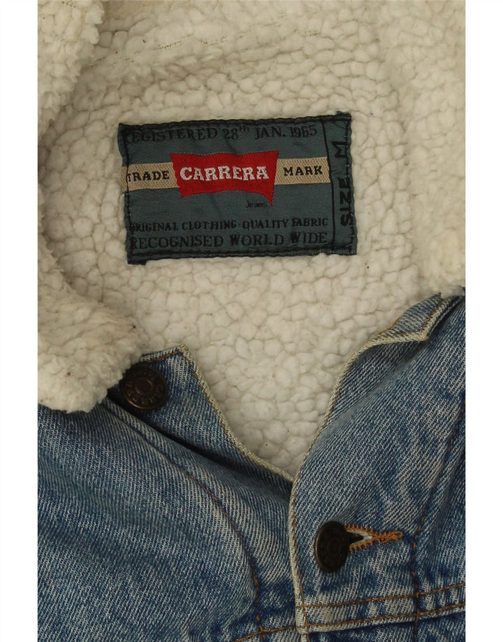 Carrera Mens Sherpa Denim Jacket UK 38 Medium Blue Polyester