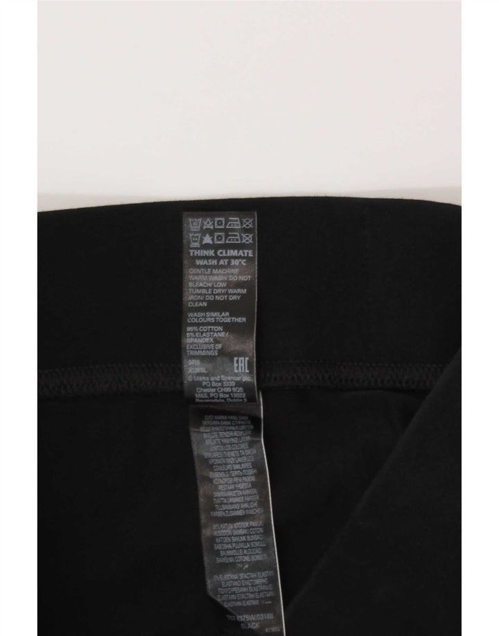 Marks & Spencer Womens Leggings UK 12 Medium Black Cotton