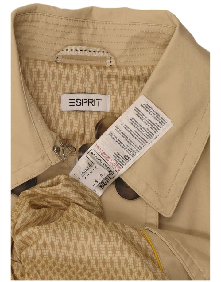 Esprit Womens Trench Coat UK 14 Large Beige Cotton