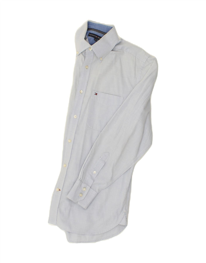 TOMMY HILFIGER Mens Shirt Small Blue Cotton Vintage Tommy Hilfiger and Second-Hand Tommy Hilfiger from Messina Hembry 