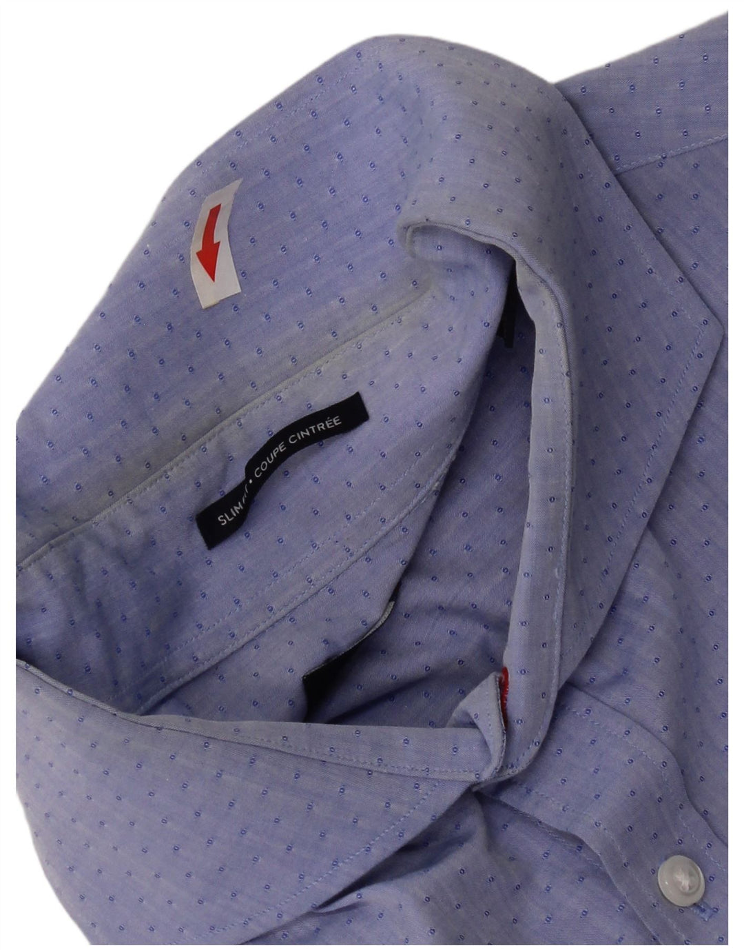 Tommy Hilfiger Mens Slim Fit Shirt Size 16 Large Blue Geometric