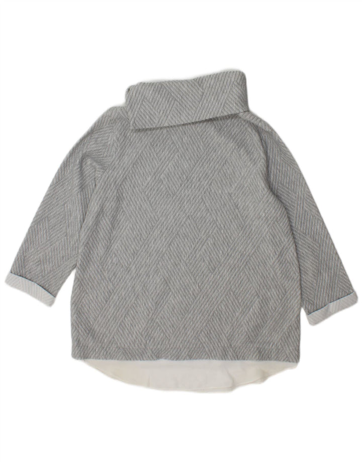 Phase Eight Womens Roll Neck Jumper Sweater UK 12 Medium Grey Geometric