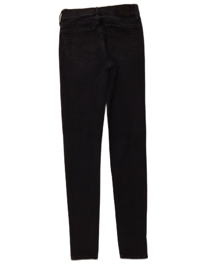 LEVI'S Womens 710 Super Skinny Jeans W25 L30 Black Cotton