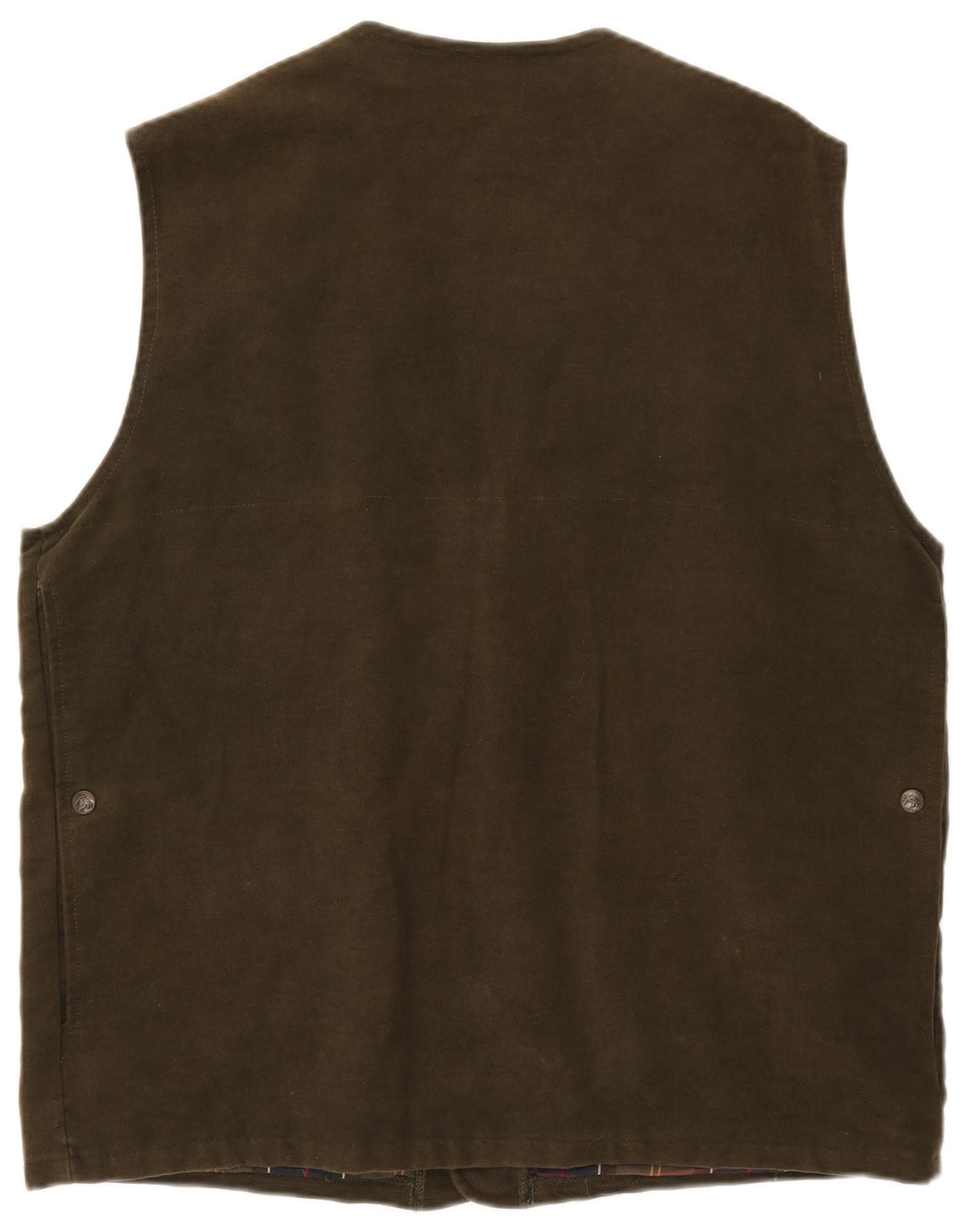 VINTAGE Mens Utility Gilet UK 42 XL Khaki Cotton