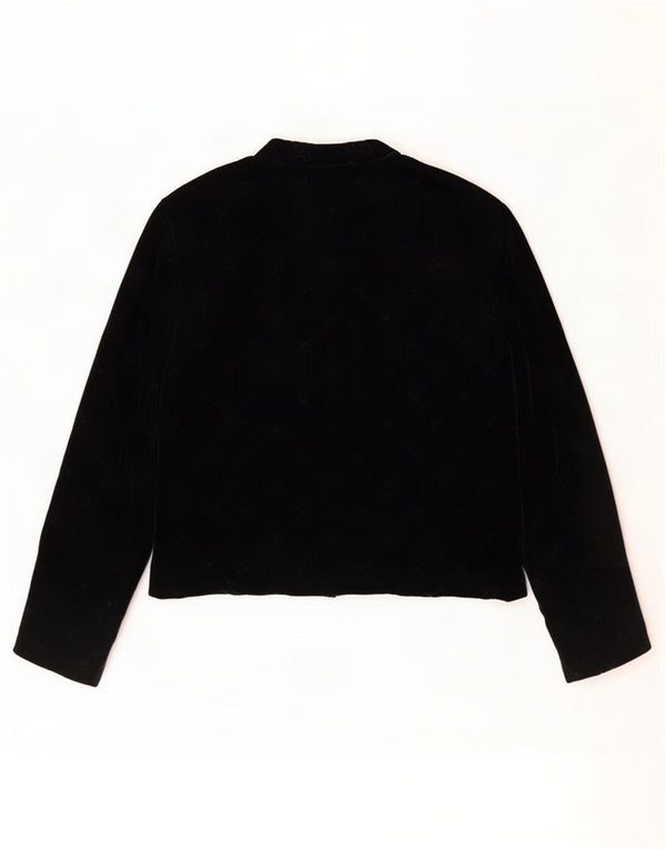 Vintage Womens Open Blazer Jacket IT 48 XL Black Cotton