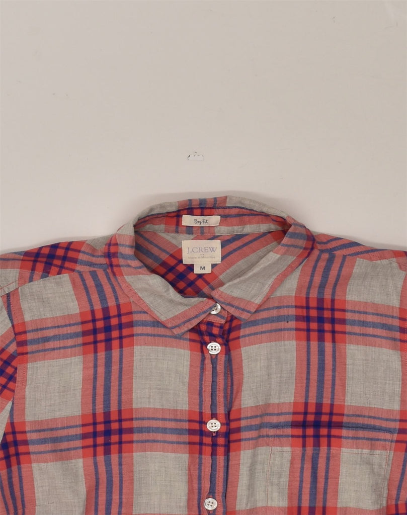 J. CREW Womens Boy Fit Shirt UK 14 Medium Red Check Cotton | Vintage J. Crew | Thrift | Second-Hand J. Crew | Used Clothing | Messina Hembry 