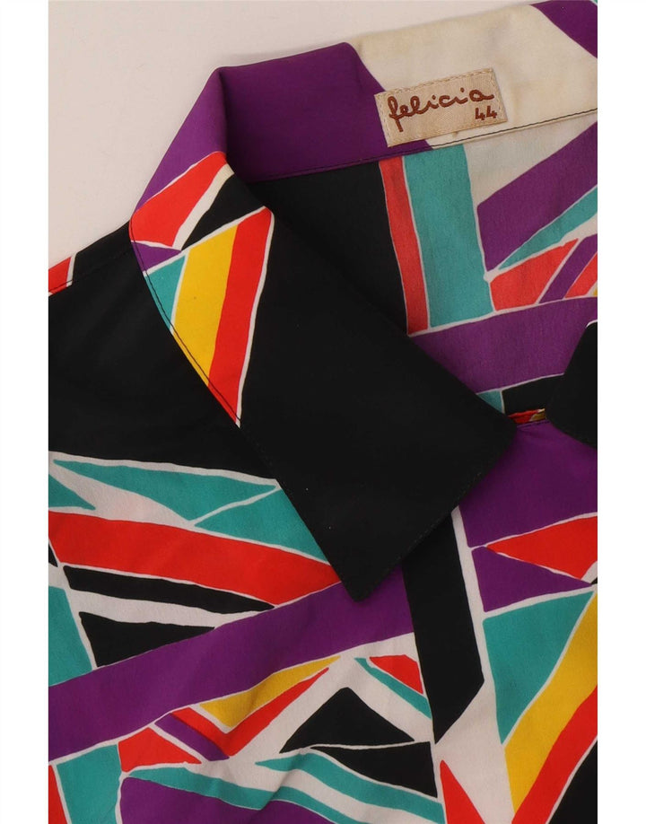 Felicia Womens Crop Shirt Blouse IT 44 Medium Multicoloured Geometric