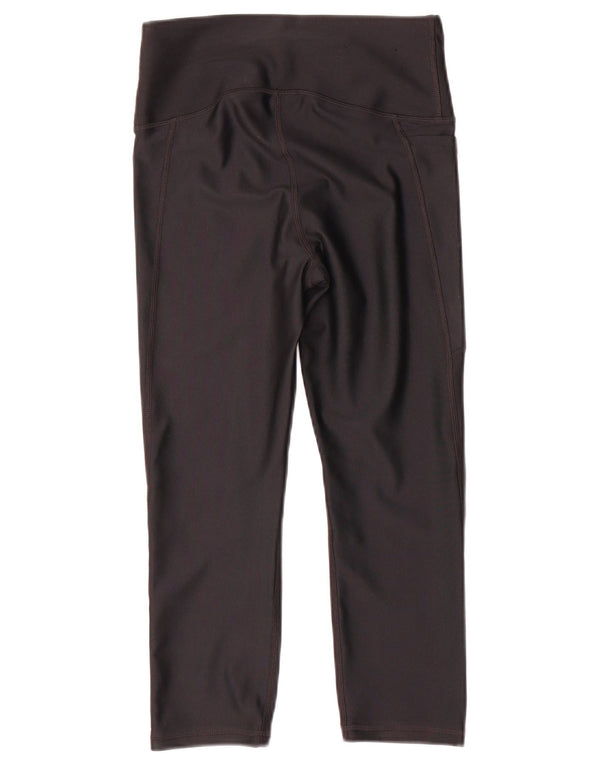 Under Armour Womens Heat Gear Capri Leggings UK 8 Small Black Polyester