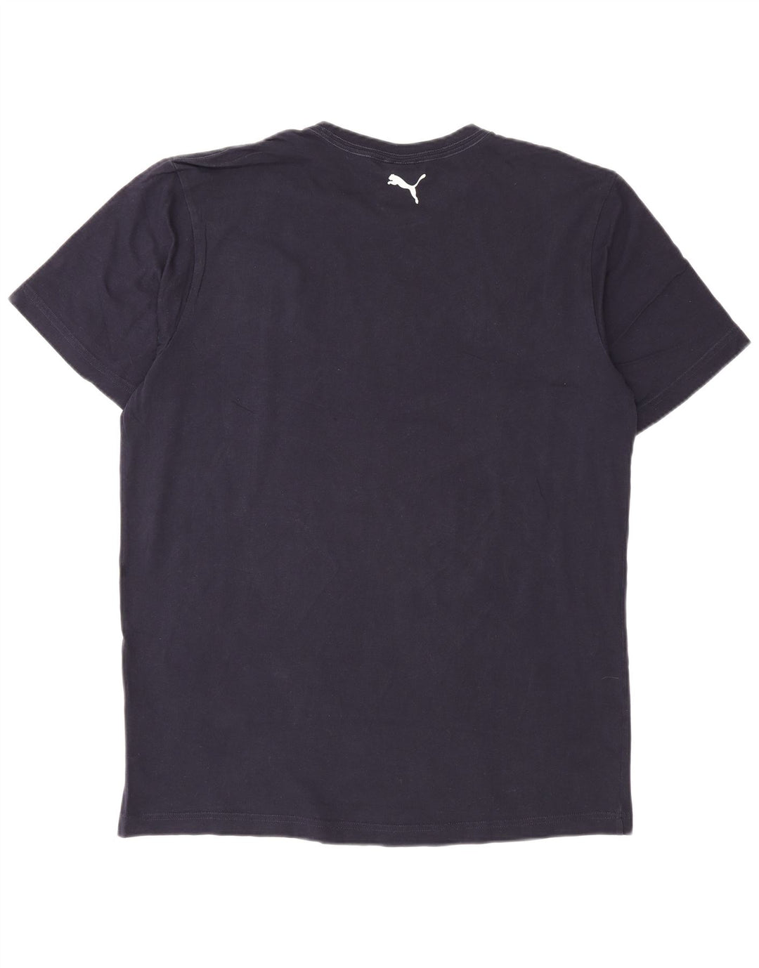 Puma Mens Graphic T-Shirt Top Large Navy Blue Cotton