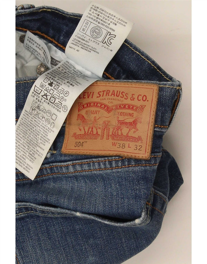 Levi's Mens 504 Straight Jeans W38 L32 Blue Cotton