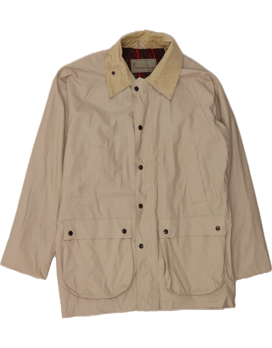 ROBERTA DI CAMERINO Mens Utility Jacket UK 42 XL Beige PVC Vintage Roberta di Camerino and Second-Hand Roberta di Camerino from Messina Hembry 