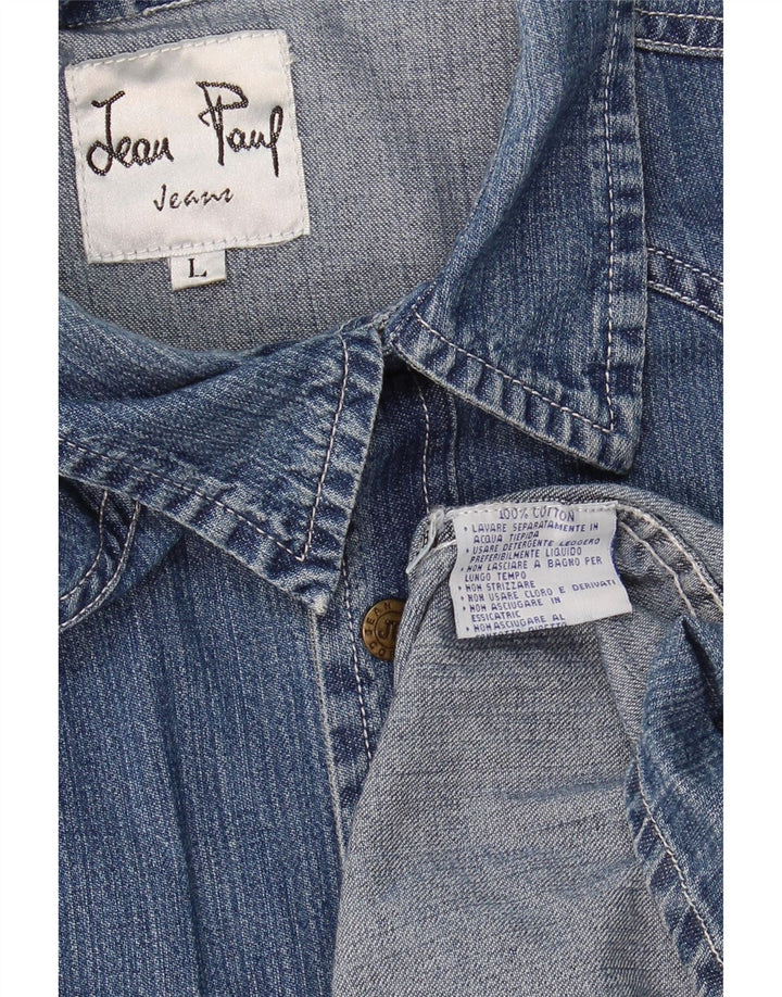 JEAN PAUL Mens Denim Shirt Large Blue Cotton Vintage Jean Paul and Second-Hand Jean Paul from Messina Hembry 