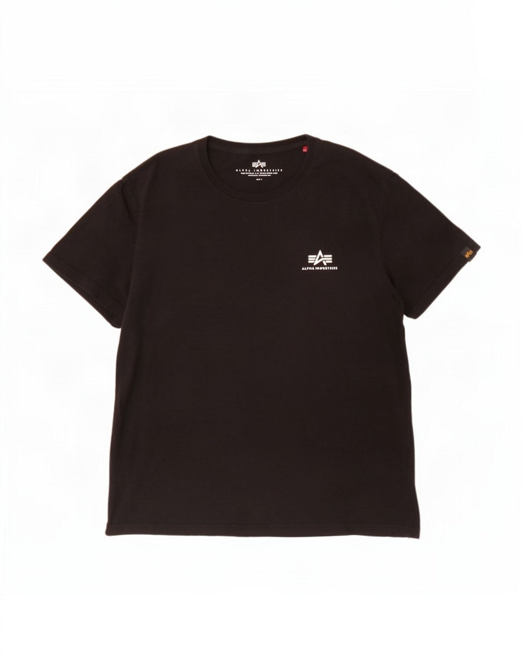 Alpha Industries Mens T-Shirt Top Large Black Cotton