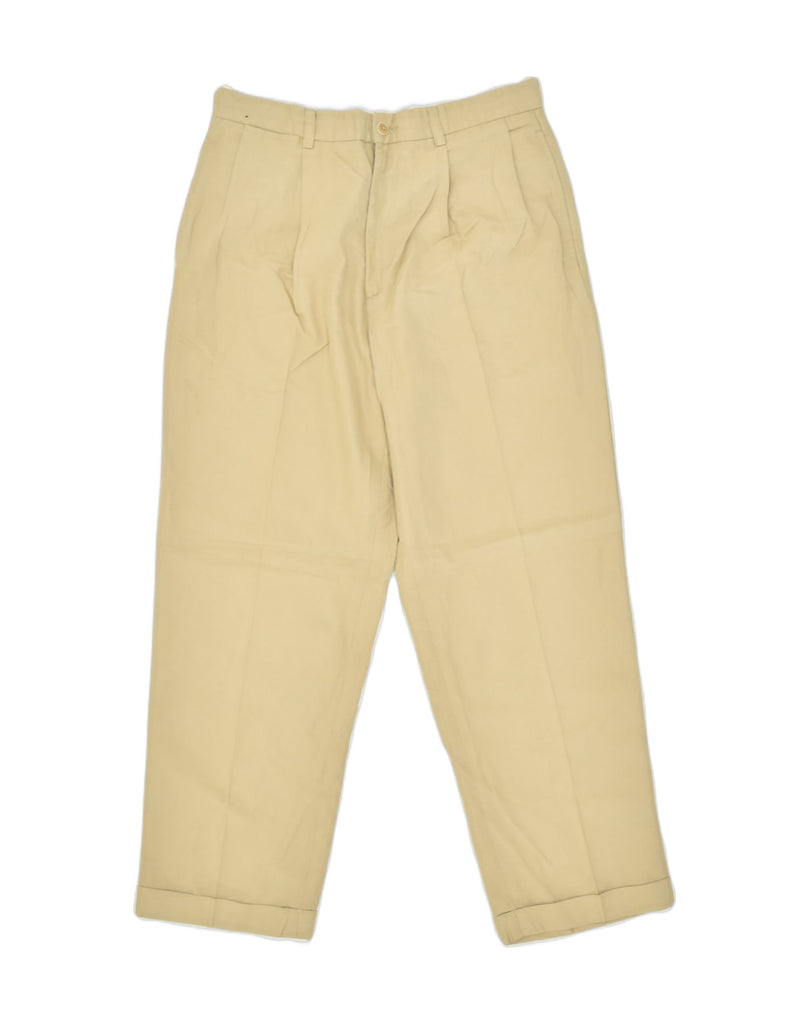 NAUTICA Mens Pegged Chino Trousers W33 L30 Beige Polyester | Vintage | Thrift | Second-Hand | Used Clothing | Messina Hembry 