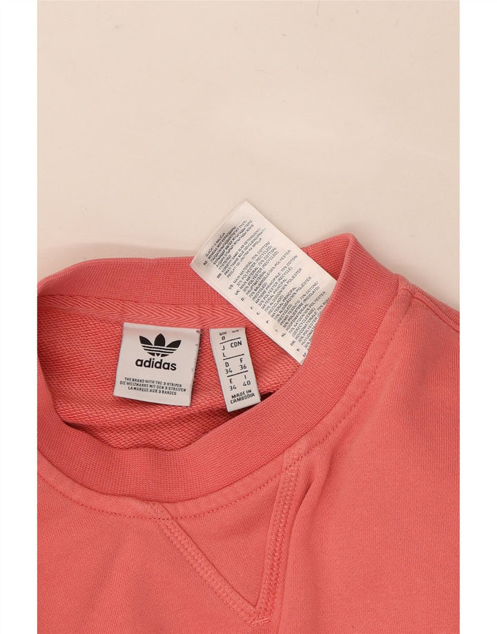 ADIDAS Womens Oversized Sweatshirt Jumper UK 8 Small  Pink Cotton Vintage Adidas and Second-Hand Adidas from Messina Hembry 