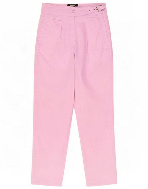 POP 84 Womens High Waist Casual Trousers IT 44 Medium W26 L30 Purple
