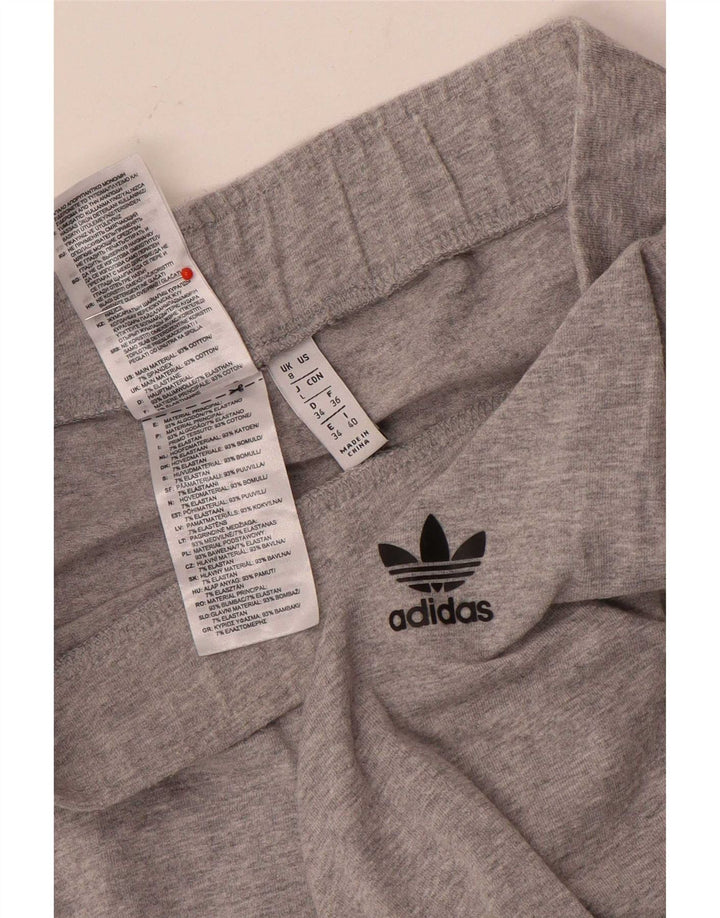 Adidas Womens Graphic Leggings UK 8 Small Grey Cotton