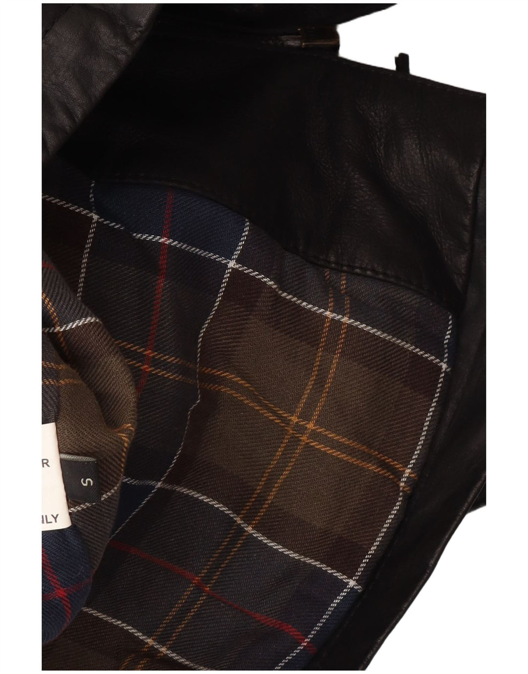 Barbour Mens Military Leather Jacket UK 36 Small Black Leather