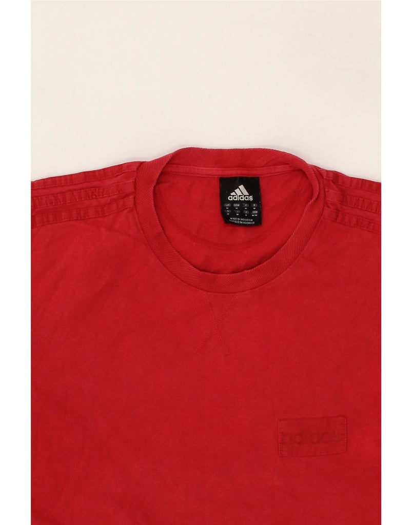 ADIDAS Mens T-Shirt Top Medium Red Cotton Vintage Adidas and Second-Hand Adidas from Messina Hembry 