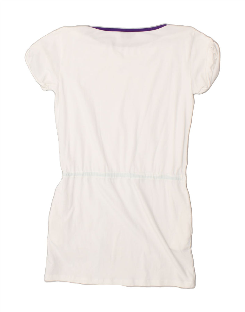 EMPORIO ARMANI Womens Graphic T-Shirt Dress UK 14 Large White Cotton | Vintage Emporio Armani | Thrift | Second-Hand Emporio Armani | Used Clothing | Messina Hembry 
