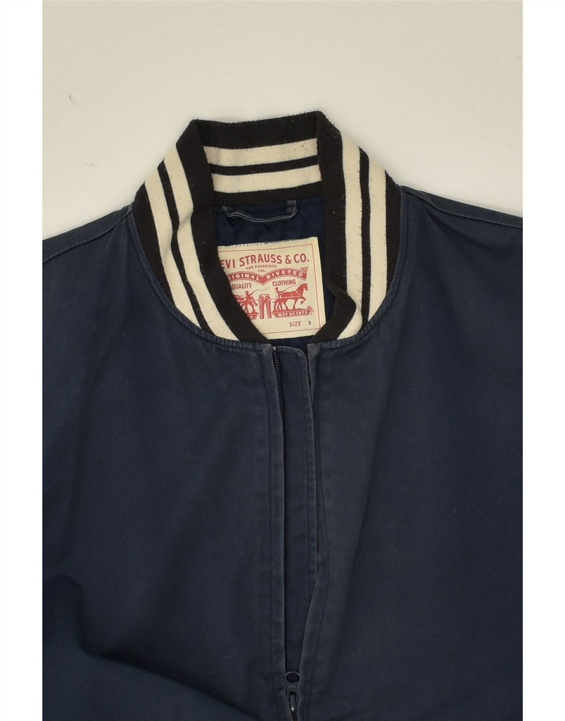 LEVI'S Mens Bomber Jacket UK 36 Small Navy Blue | Vintage Levi's | Thrift | Second-Hand Levi's | Used Clothing | Messina Hembry 