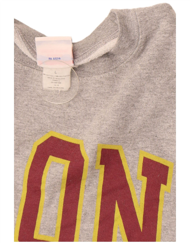 Champion Mens Graphic Sweatshirt Jumper Large Grey Flecked Cotton