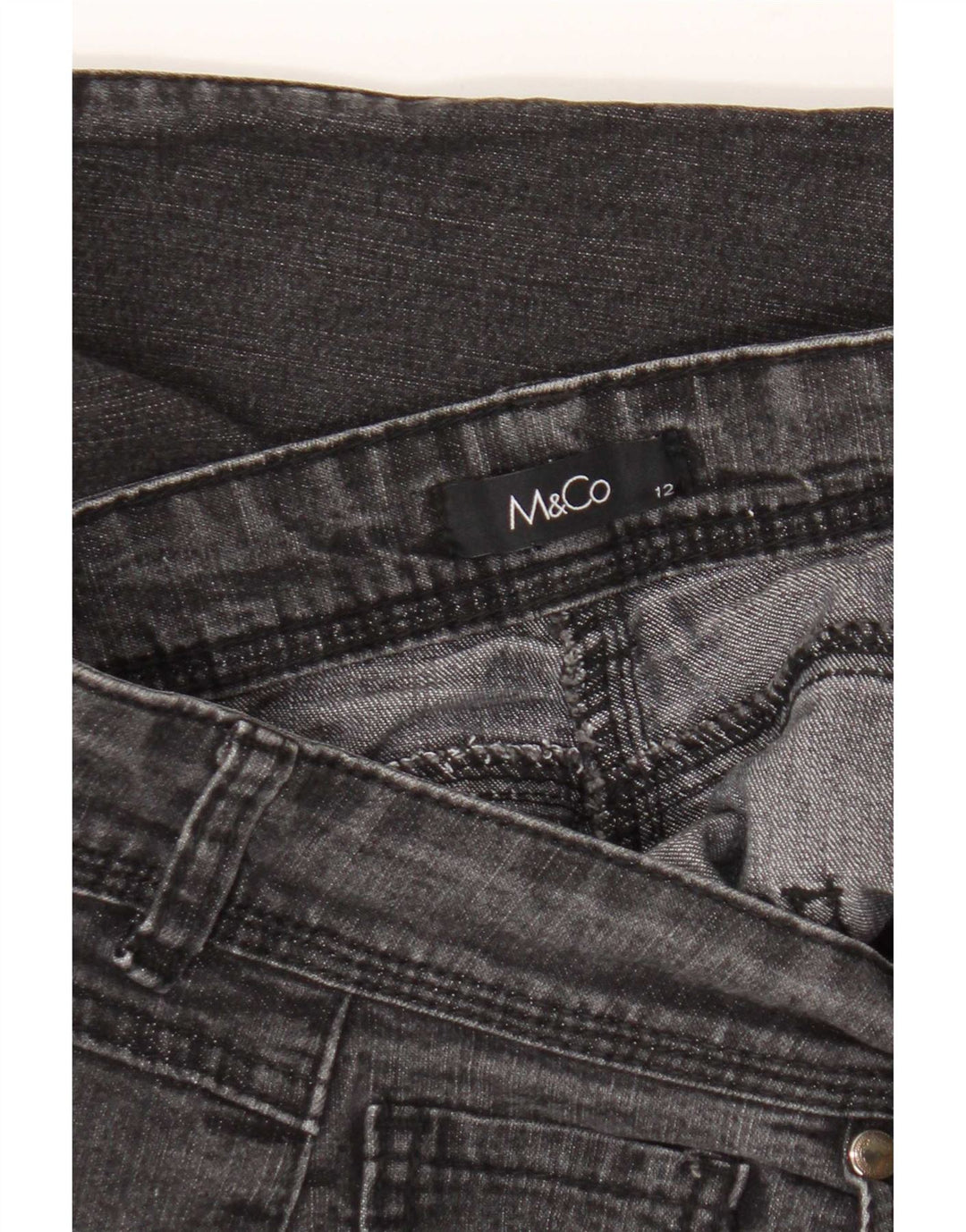 M&Co Womens Straight Jeans UK 12 Medium W30 L30 Grey